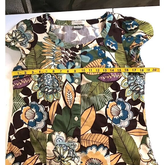 Van Heusen Womens Floral Print Button-Front Blouse Medium - Picture 5 of 7